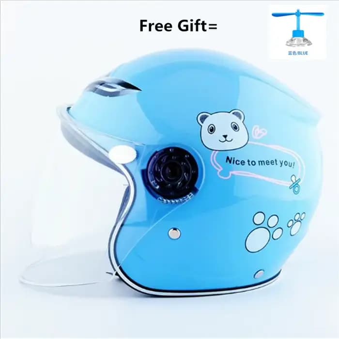 Casque de moto pour enfants, vélo électrique, visage ouvert, visières à double lentille, Scooter d'é