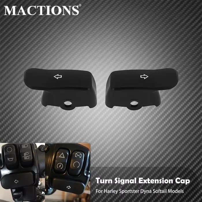 Capuchon d'extension de clignotant de moto, couvercle étendu de bouton de commutation noir pour Harl