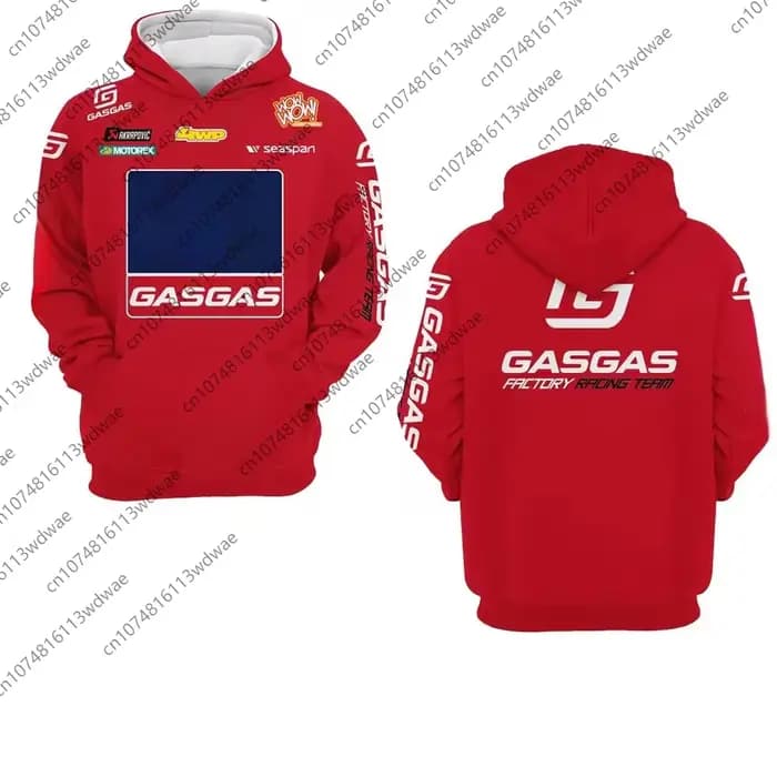 Maillot de motocross GASGAS pour homme, séchage rapide, manches longues, capuche, sweat-shirt durabl
