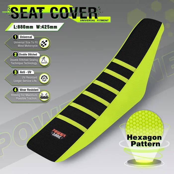 Powerzone – housse de siège de moto jaune Fluorescent, douce, imperméable, antidérapante, nervurée, 