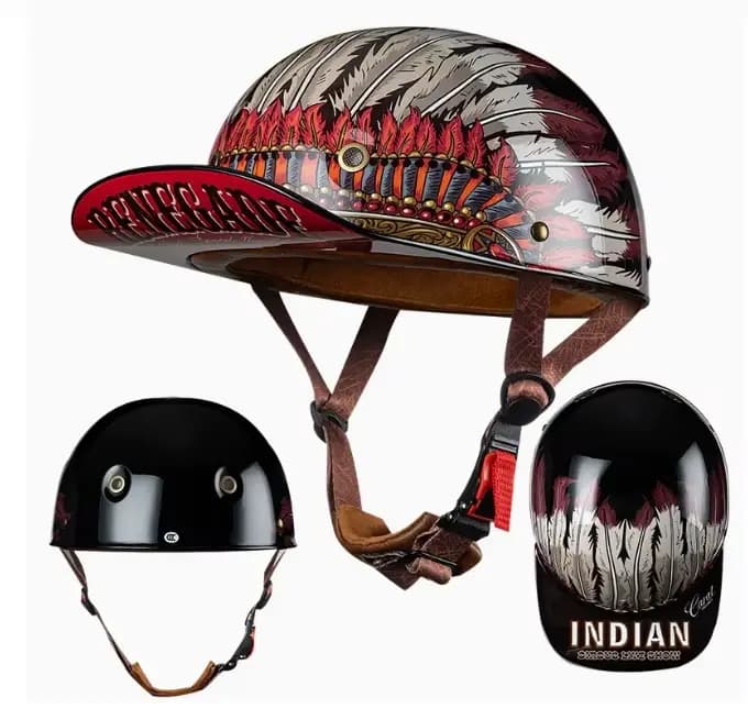 Casque de moto véhicule électrique Locomotive pour Harley rétro demi-casque quatre mers universel Ca