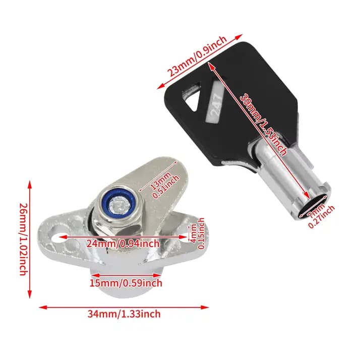 Serrure de sacoche de moto avec jeu de 2 clés, pour Harley Touring Electra Street Glide Road King FL