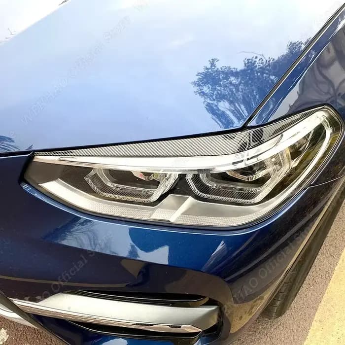 Sourcils de phares noirs brillants, 2 pièces, pour BMW X4 X3 G01 G02 2018 2019 2020 2021, couvercles