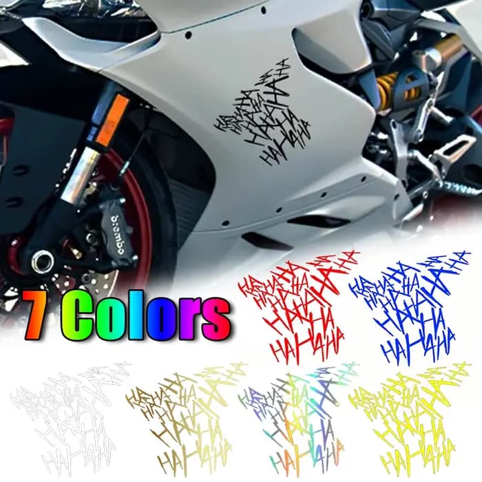 HAHAHA-Autocollants de moto imperméables, autocollants créatifs drôles, décor de casque de motocross