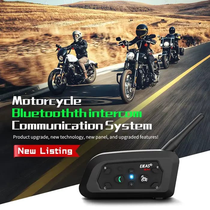 EJEAS V6 PRO +/PLUS casque de moto Bluetooth talkie-walkie 6 cavalier Distance 800 mètres étanche IP