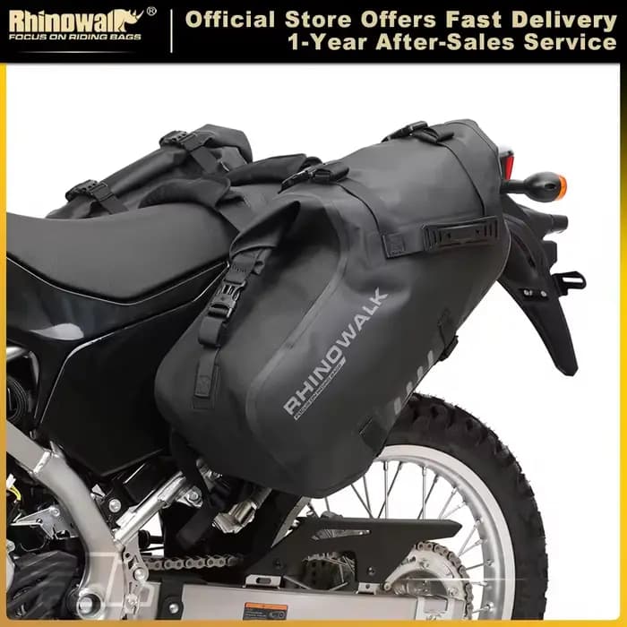 Rhinowalk sac de moto 100% étanche 18L/28L/48L grande capacité 2 pièces ajustement universel moto sa