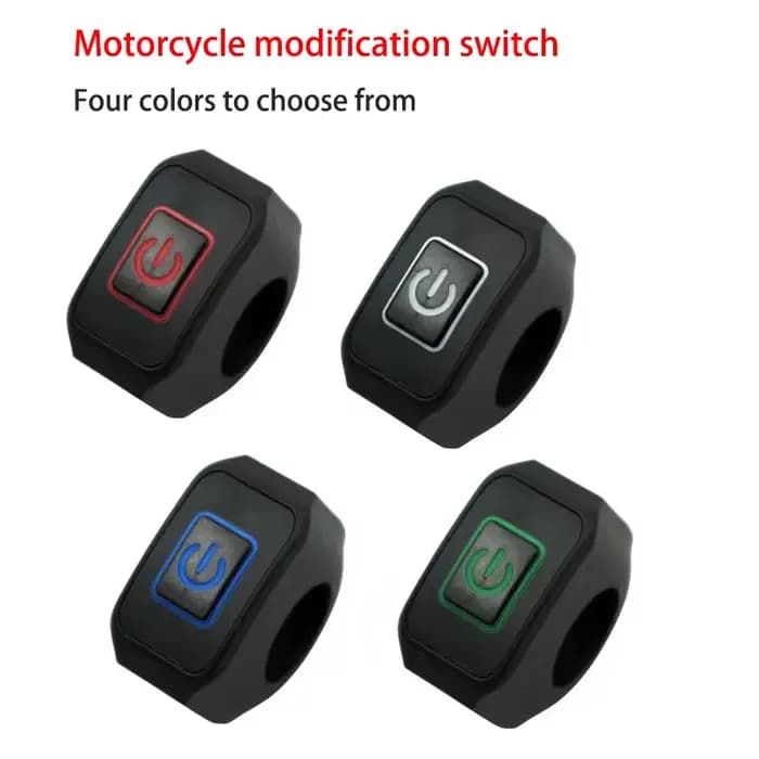 Bouton étanche pour interrupteur modifié pour moto, avec lumière LED, klaxon de phare, bouton marche