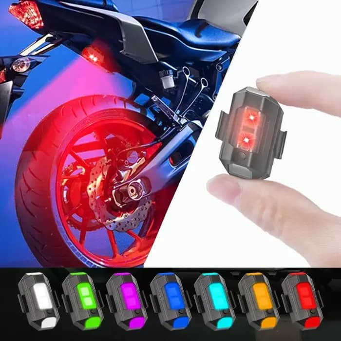 Lumières de moto Drone lumière stroboscopique USB LED Anti-Collision vélo avion nuit volant Mini cli