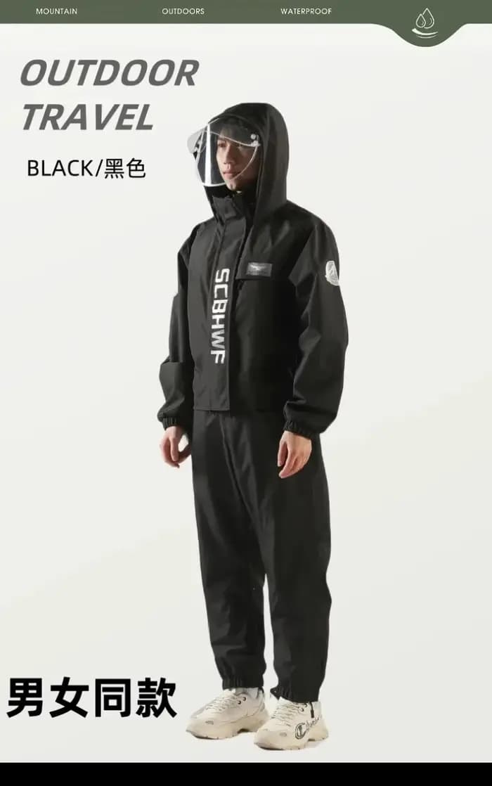 Combinaison imperméable pour motard, une pièce, intégrale, avec fermetures éclair et poches pour la 