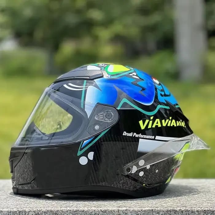 Casque de moto intégral d'équitation hommes et femmes Viavia Casque d'hiver Original bleu requin Cas