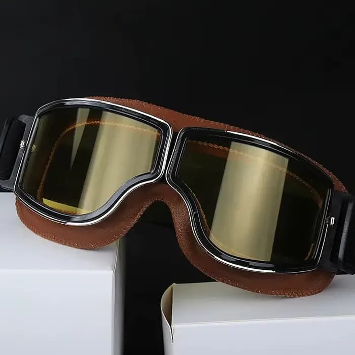 Lunettes de moto coupe-vent pour casque de moto, lunettes de soleil rétro universelles pliantes en c