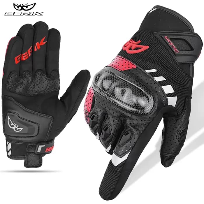 BERIK nouveau Moto doigt complet gants en cuir anti-dérapant été Moto cyclisme Guantes respirant vtt