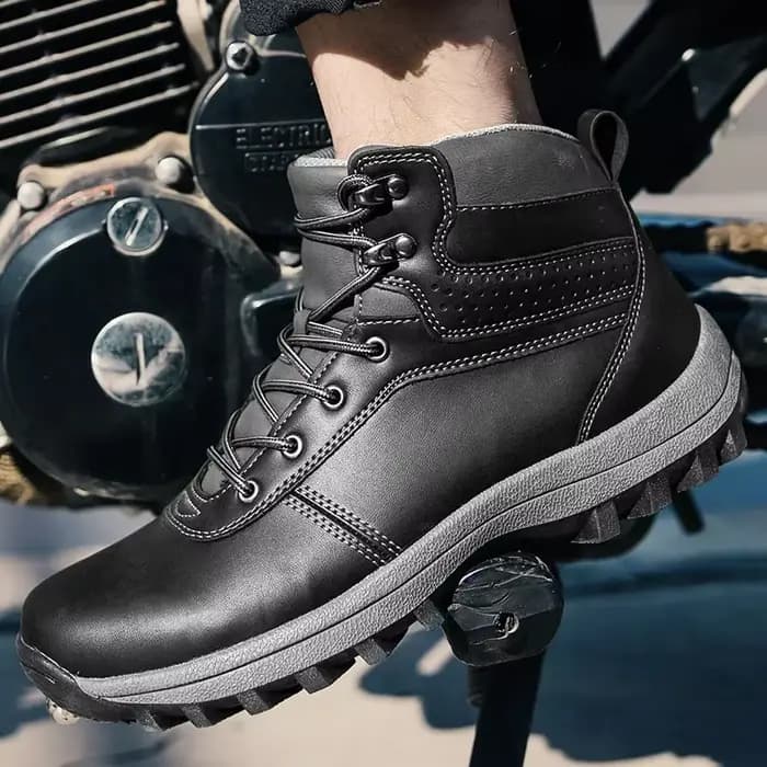 Bottes de Moto noires, chaussures d'équitation pour hommes, Type cheville, bottes de protection quat