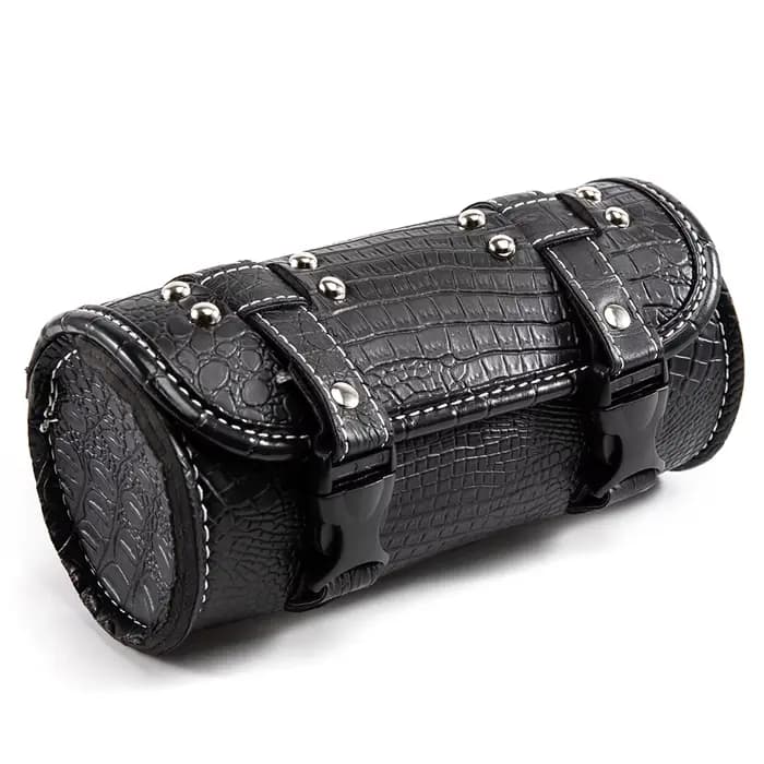 Sacoches de moto en cuir PU, fourche avant, sac à outils arrière, bagages pour Harley Chopper, Bobbe