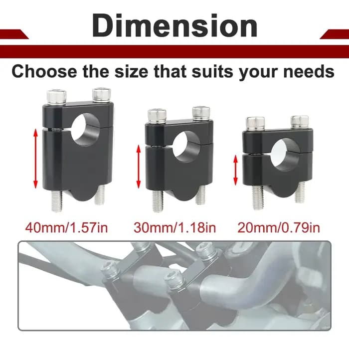Pinces de montage pour rehausseurs de guidon, 22mm, 7/8 pouces, adaptées à Honda Grom MSX125 ST1100 