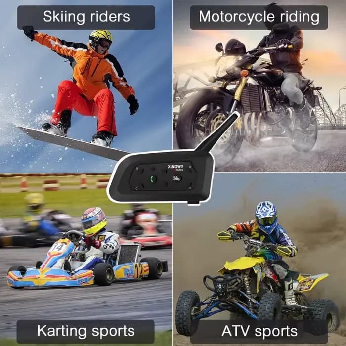 XINOWY V6 PRO casque de moto Bluetooth Interphone casque 800M Interphone communicateur pour 6 coureu