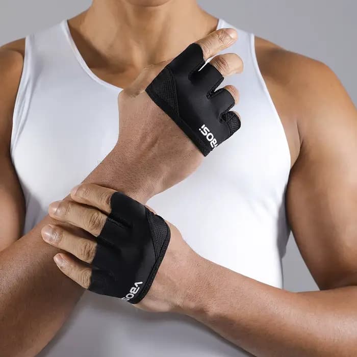 VBOSI 1 paire de gants d'entraînement légers à quatre doigts – Adhérence antidérapante pour le fitne