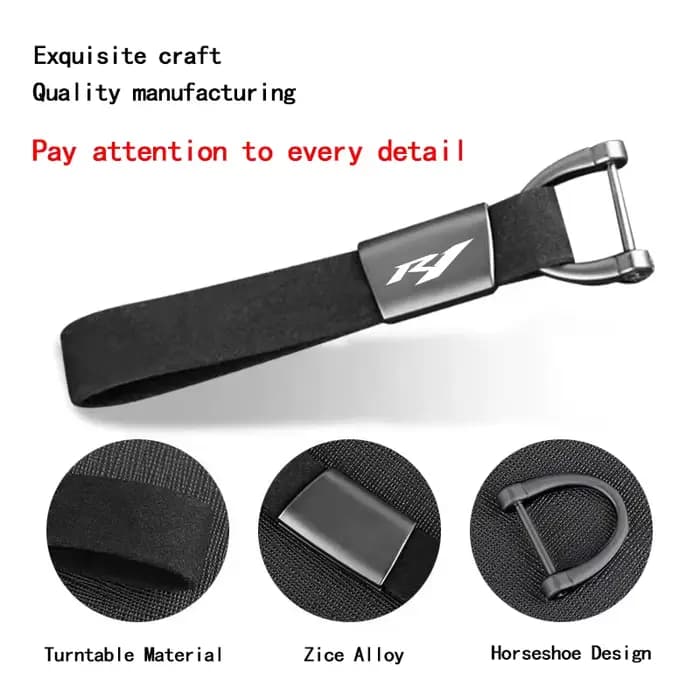 Porte-clés en alliage de Zinc et cuir suédé pour moto, LOGO personnalisé, accessoires pour Yamaha R1