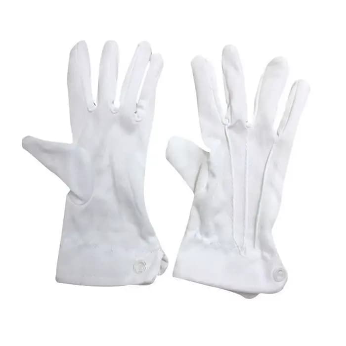 1 paire de gants en coton blanc pour adultes, gants formels blancs pour hommes, garde de smoking, dé