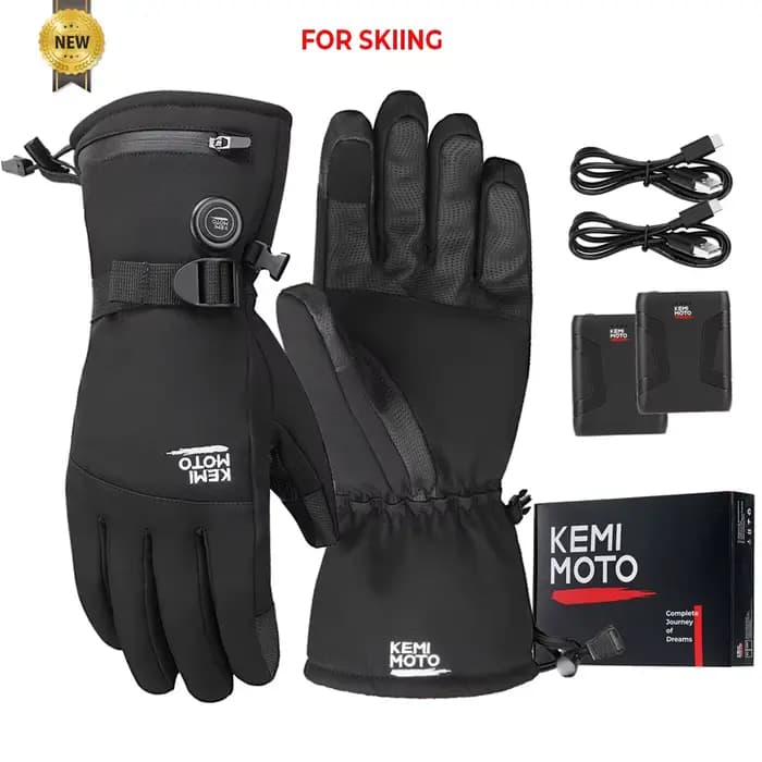 KEMIMOTO – gants chauffants pour motoneige, gants chauffants d'hiver, chauds, imperméables, recharge