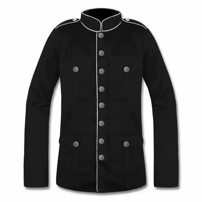 Veste gothique militaire pour hommes, manteau d'officier noir avec col châle, décontracté, fête, voy
