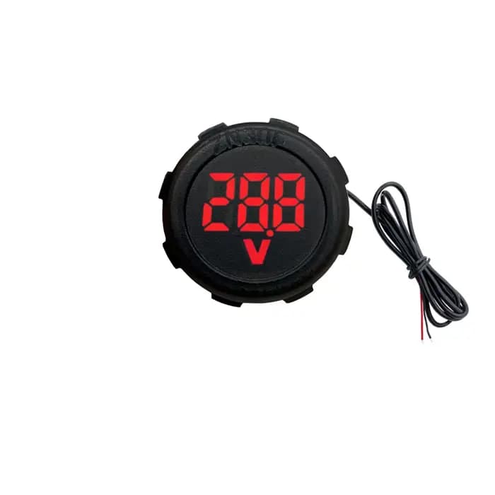 Voltmètre rond à affichage numérique LED à deux fils, étanche, DC 4-100V, tension de voiture, compte