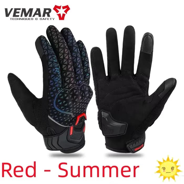 Gants de moto VEMAR pour l'été, réfléchissants et colorés, en TPU, avec protection tactile pour le m