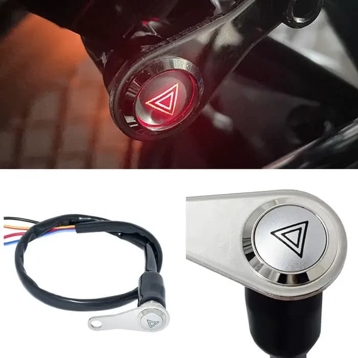 Interrupteur de moto monté sur guidon, bouton poussoir 12V, lumière de travail, LED rouge ON + OFF, 