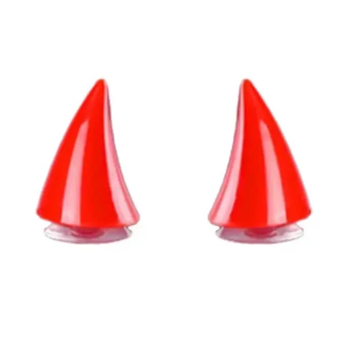 2PCS Décoration de casque de moto mignonne en caoutchouc en forme de corne, accessoires de moto tout