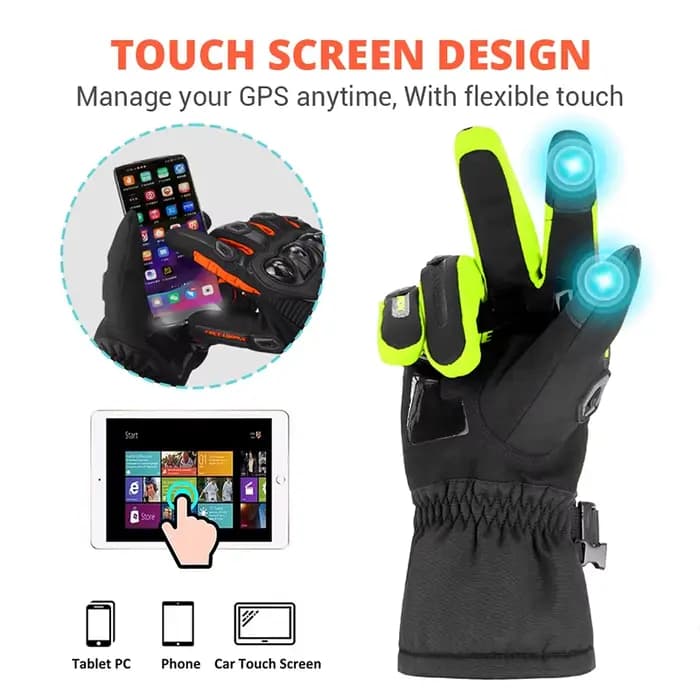 Gants de Moto d'hiver imperméables Gant Moto chaud hommes doigt complet Moto gants écran tactile Gua