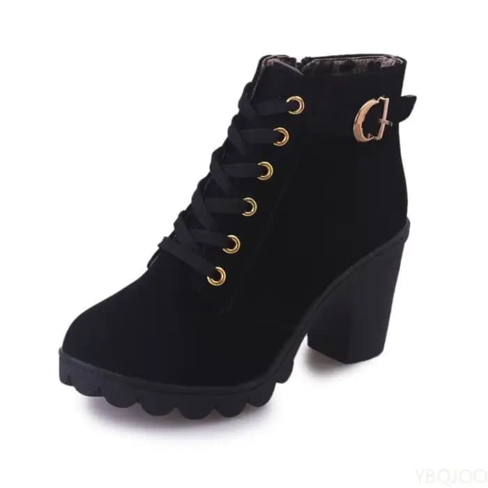 Nouveau printemps hiver à la mode polyvalent femmes bottes à lacets à la mode polyvalent dames chaus