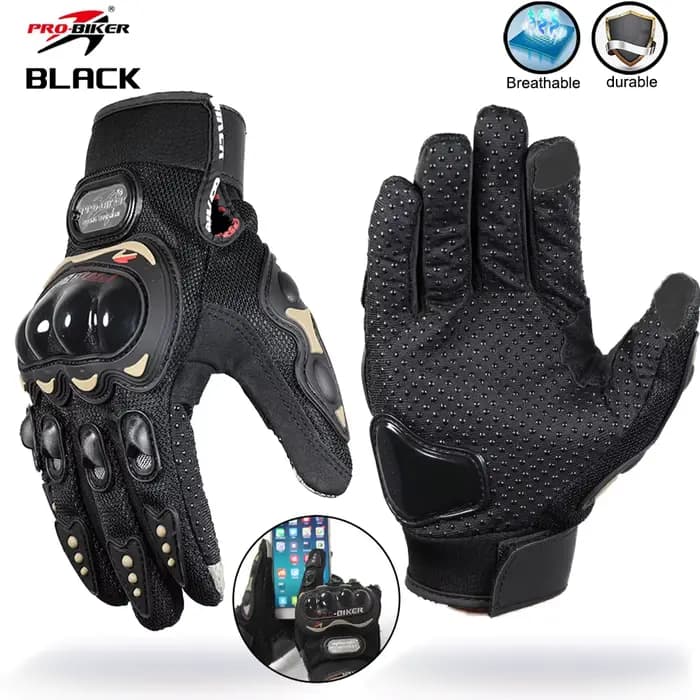 Gants de moto pro-biker, doigt complet, antidérapants, cyclisme, vélo, course