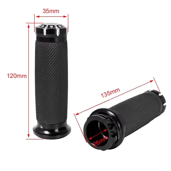 Poignées de guidon noires pour moto, 1 pouce, 25mm, 22mm, 7/8 pouces, en aluminium, pour Harley Spor