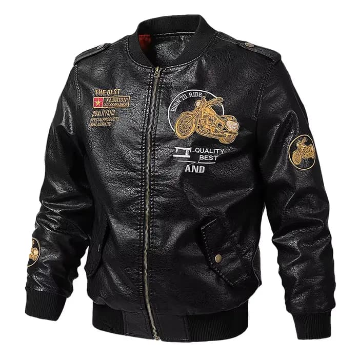 Veste de moto en cuir PU pour homme, veste de moto rétro lavée en peluche, accessoires de moto, auto