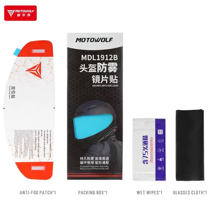 MOTOWOLF – bouclier universel pour casque de moto, Film Anti-buée, visière grise HD, insertion de le