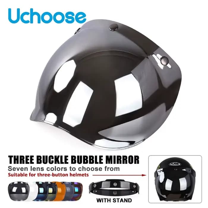 Visière de casque ouverte casques de moto visières à bulles rabattables visière de moto lentille de 