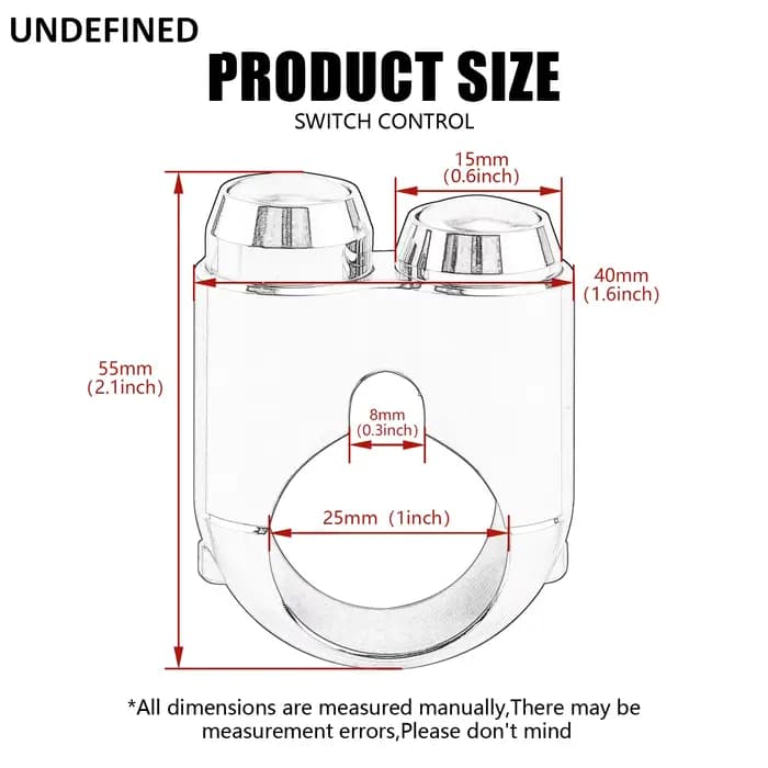 Interrupteur de commande de guidon de moto, 1 ", 25mm, bouton de klaxon, clignotant, interrupteur d'