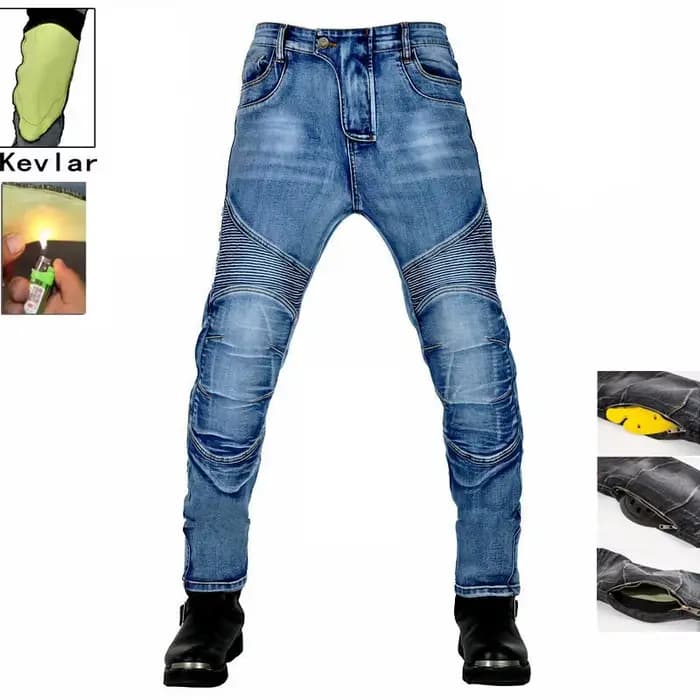 Pantalon de moto en aramide pour homme, jean de moto, grande zone, équipement de protection, randonn