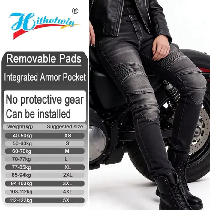 Pantalon de moto en jean bleu pour femme, pantalon de moto tout-terrain, équipement de protection po