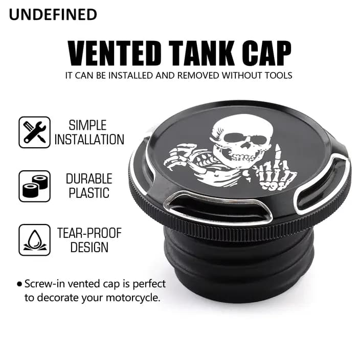 Couvercle de bouchon de réservoir de carburant de crâne de moto ventilé pour Harley Dyna FXD Softail