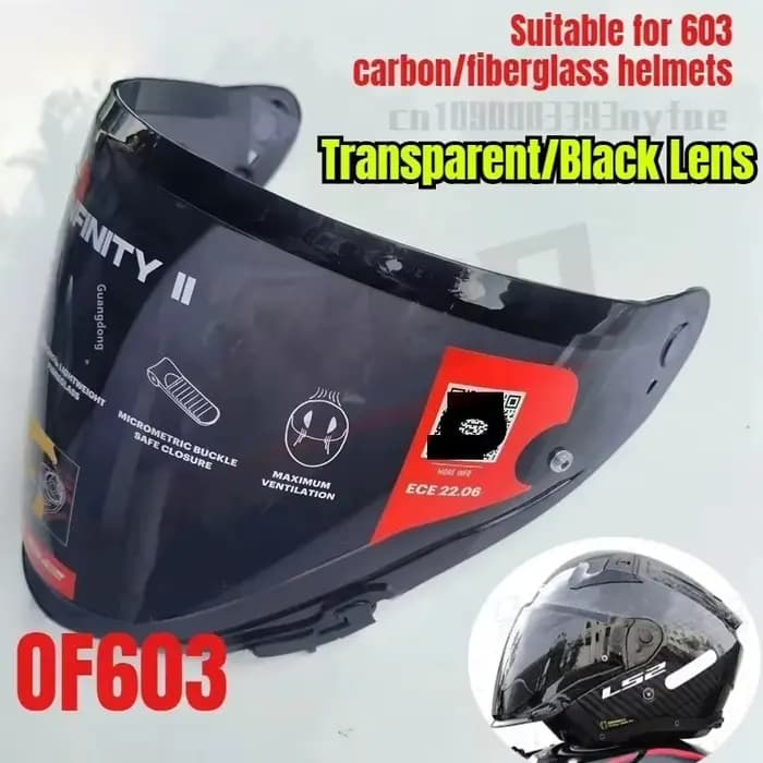 Lentilles transparentes noires pour casque LS2 OF603 INFINITY II, accessoires pour demi-casque OF603