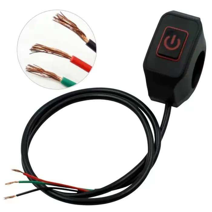 Bouton étanche pour interrupteur modifié pour moto, avec lumière LED, klaxon de phare, bouton marche