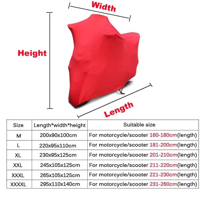 Housse de protection universelle pour moto, extensible, Anti-poussière, résistante au soleil, pour l
