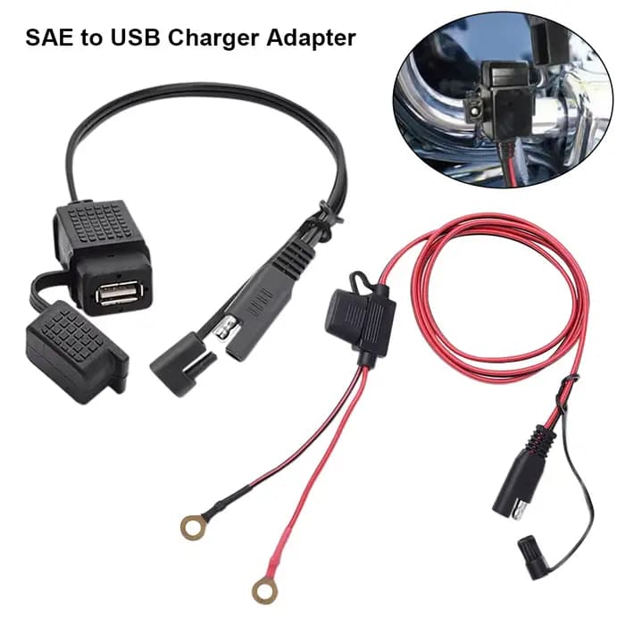 Adaptateur de câble de chargeur étanche pour moto, SAE vers USB, téléphone, GPS, MP4, Hurbikes, fusi