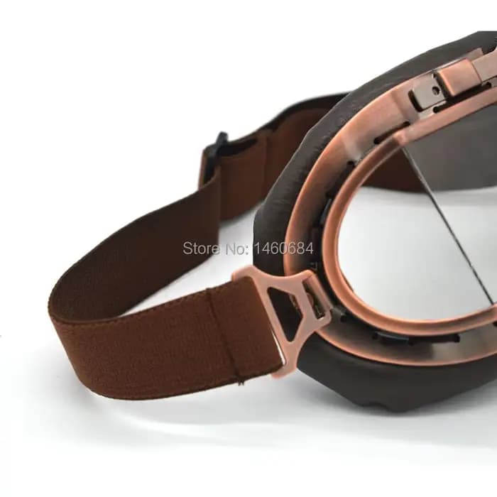 Nouveau Lunettes de moto en cuir Vintage pilote moto rétro Jet casque lunettes