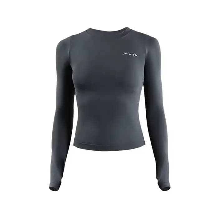 Haut de fitness moulant à manches longues pour femme, t-shirt de yoga, vêtements de course, vêtement