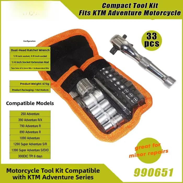 Ensemble d'outils de moto compacts pour la réparation d'urgence, adaptés aux outils de moto KTM Adve