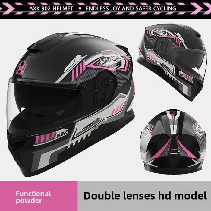Casque de moto pour homme, anti-buée et chaud, pour l'hiver, casque de moto électrique pour femme, e