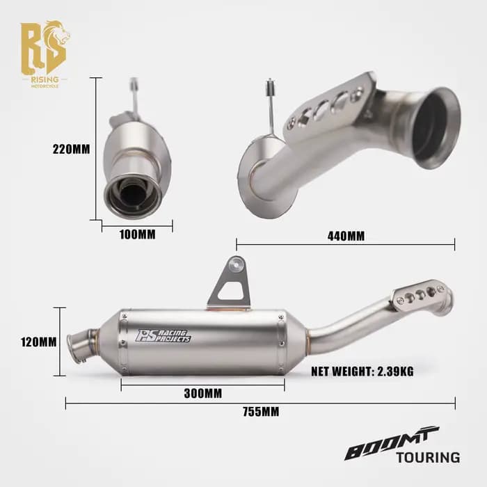Pour CFMOTO 800MT Explore Ibex 800 Touring Adventure SMT 2021-2026 Silencieux d'échappement Slip-On 