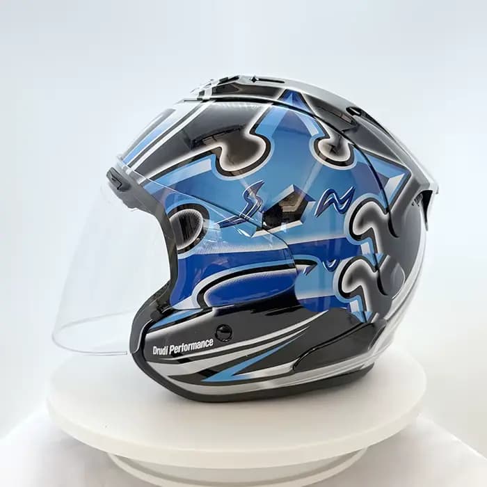 Casque de moto Cruiser Open Face, demi-casque VZ RAM Dart Silver, casque de sécurité pour moto, casq